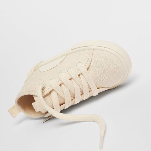 Zara COTTON HIGH-TOP SNEAKERS Pink Cream - Picture 2 of 7